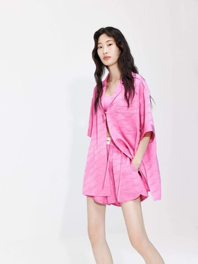 ConvertibleSleeves Self Tie MC Jacquard Shirt