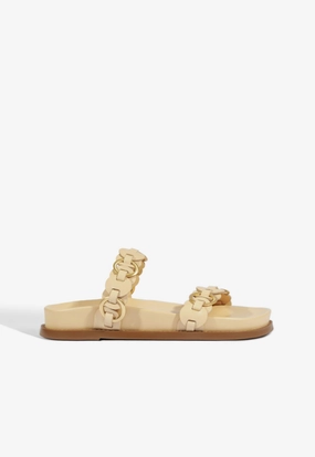 Selina Beige Leather Sporty Sandal urban scene