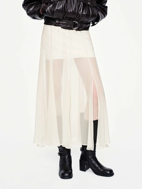 Practical Look Semi-transparent Midi Skirt