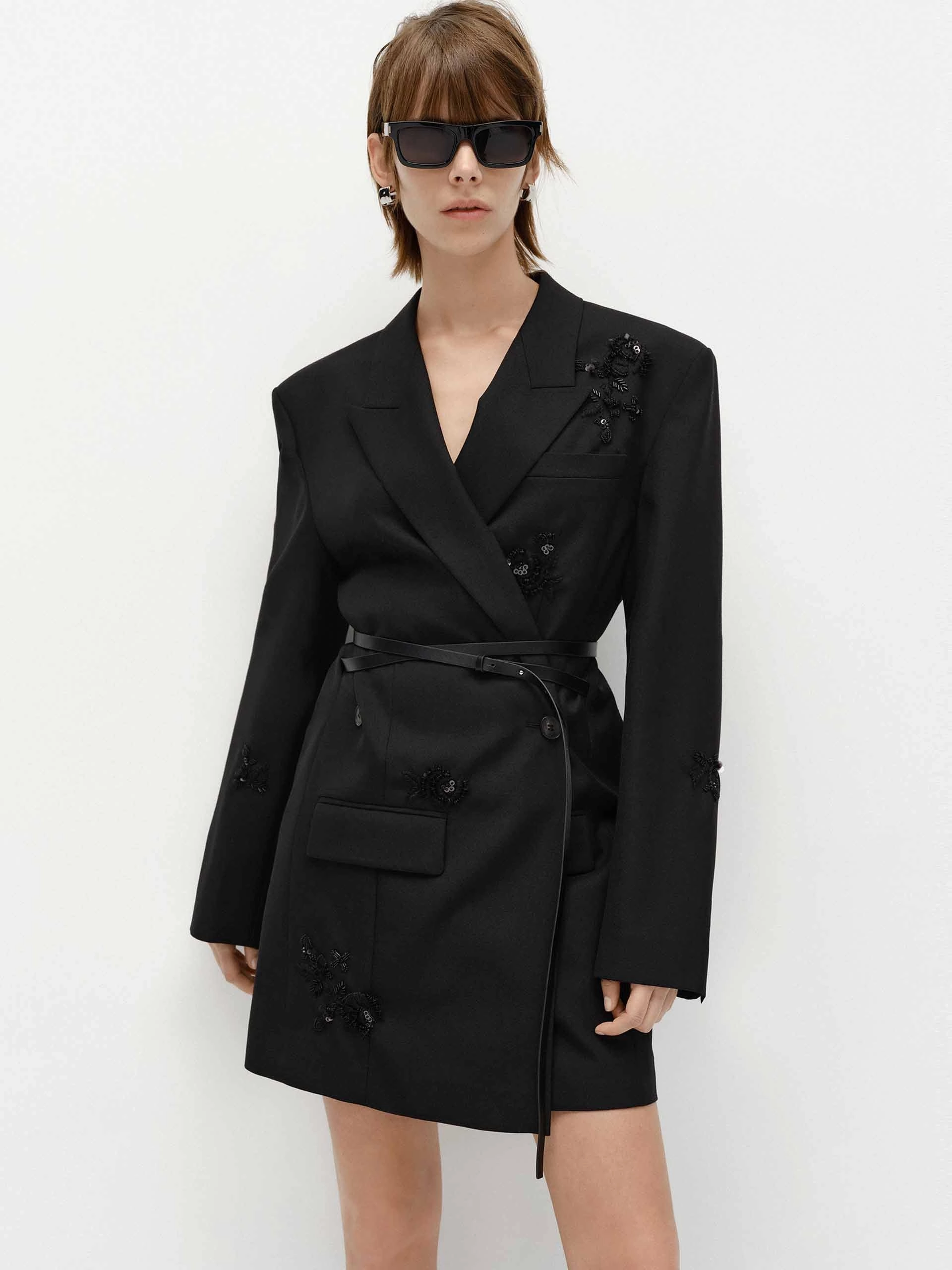Sequin Detail Blazer Dress Calm Shine