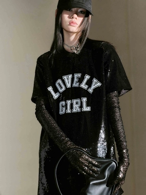 Vibrant Colors Perfect Style Wear Sequin T-shirt Dress