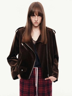 Comfort Fit Cut Cotton Zipper Biker Jacket