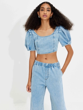 Elasticated Waist Straight Jeans Sustainable Trend Setter Versatile
