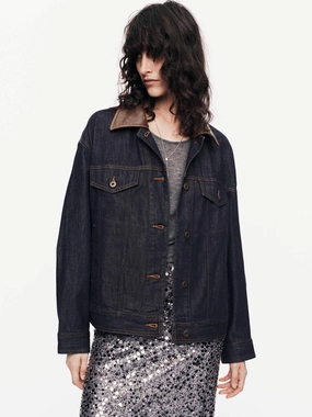 Snow Day All Weather Performance Contrast Cotton Denim Jacket