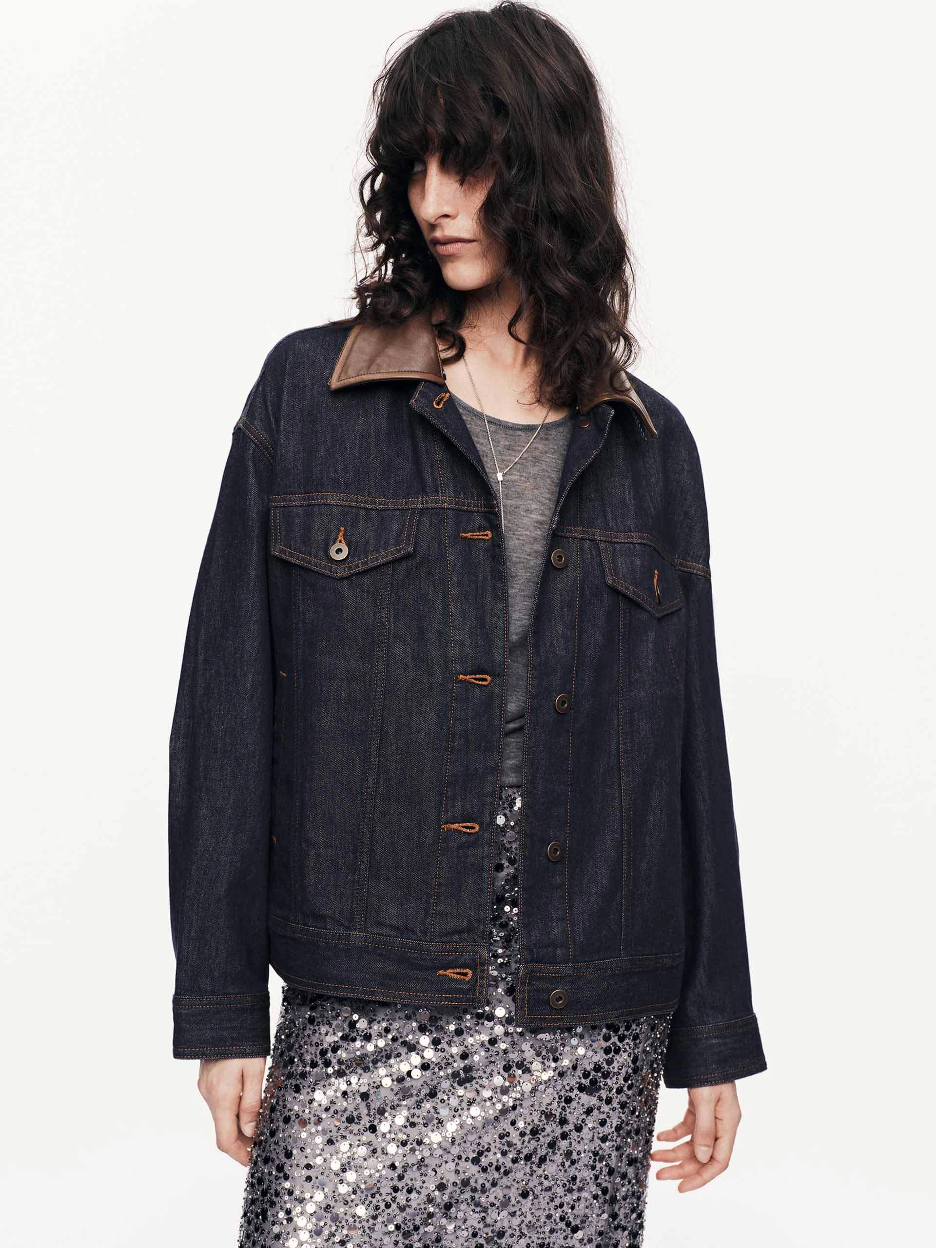Thermal Retention Layer Contrast Cotton Denim Jacket