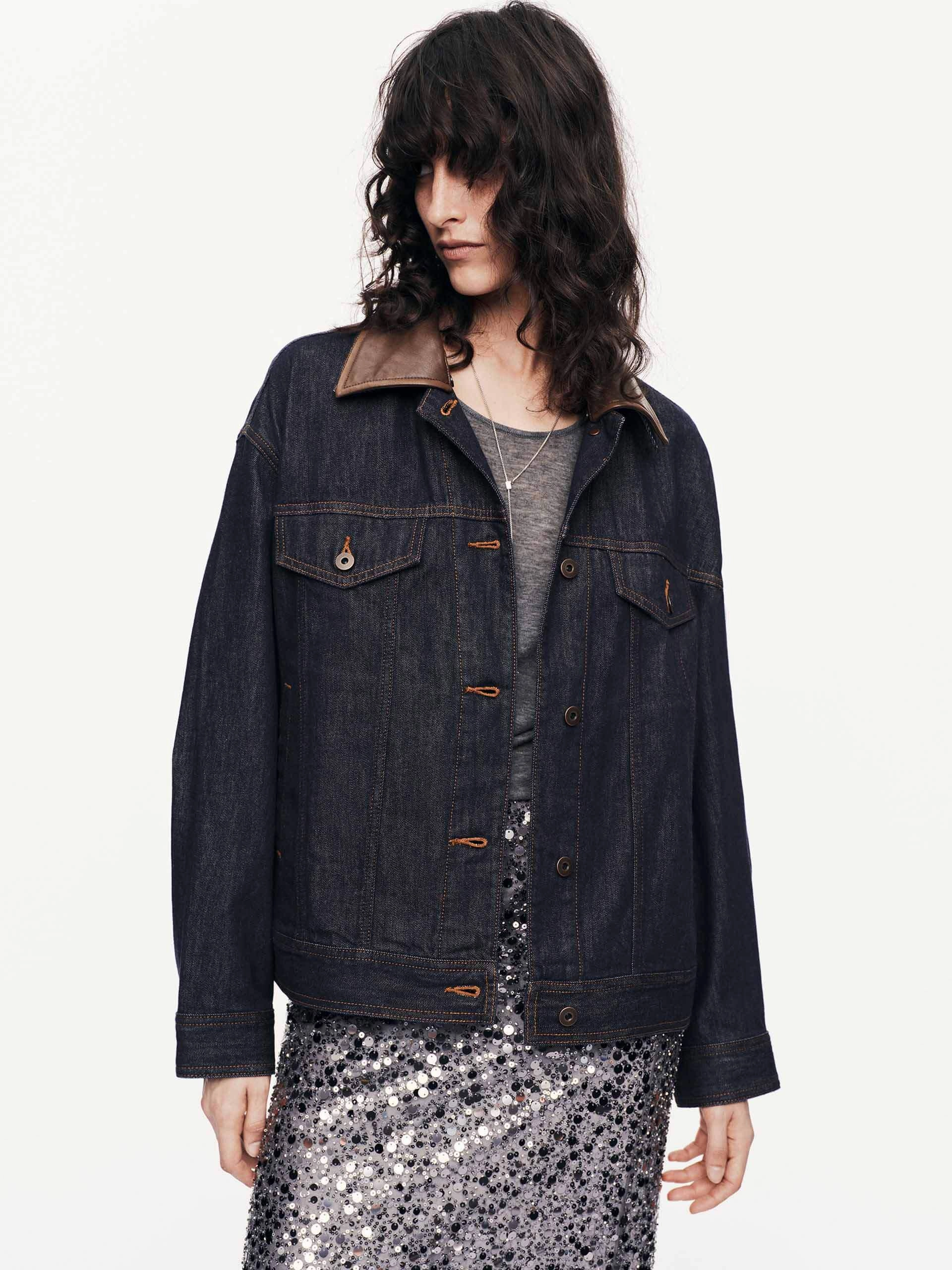 Snow Day All Weather Performance Contrast Cotton Denim Jacket