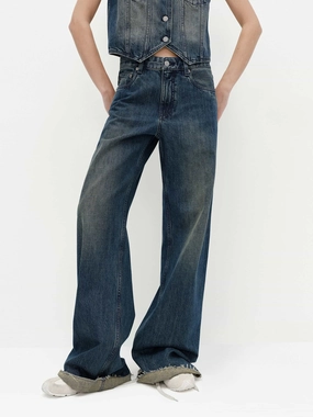 Weekend Style Casual Parent Style Fall Outfit Cotton Barrel Leg Jeans