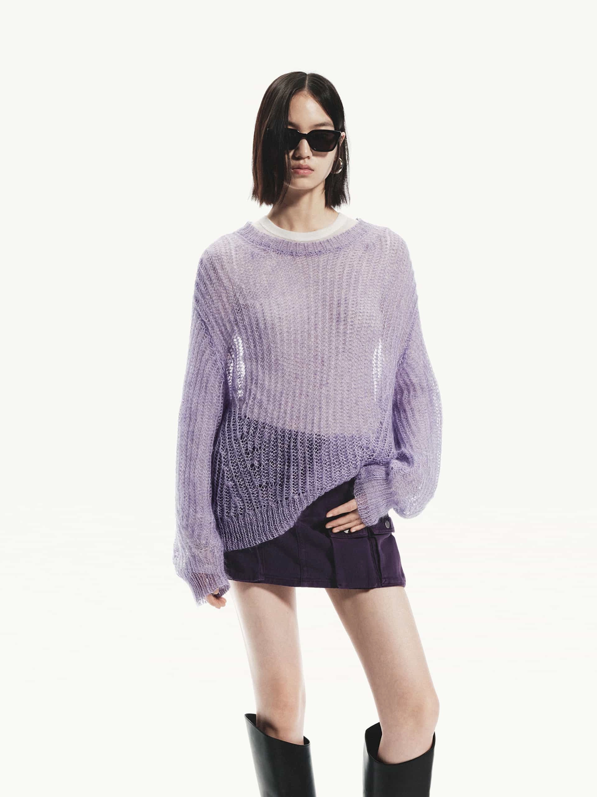 Sheer Crochet knit Sweater UPF Protective Fabric Timeless Cut