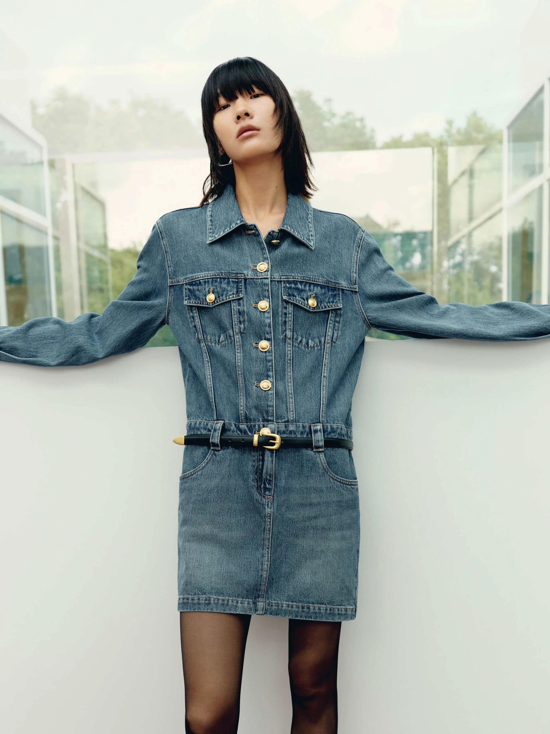 Capsule-Wardrobe Include Belt Denim Dress