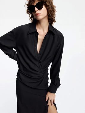 Mood Comfort Shirt Style Maxi Dress