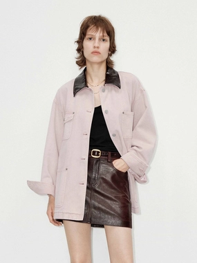 Pu Collar Cotton Jacket Moisture Wicking Fabric