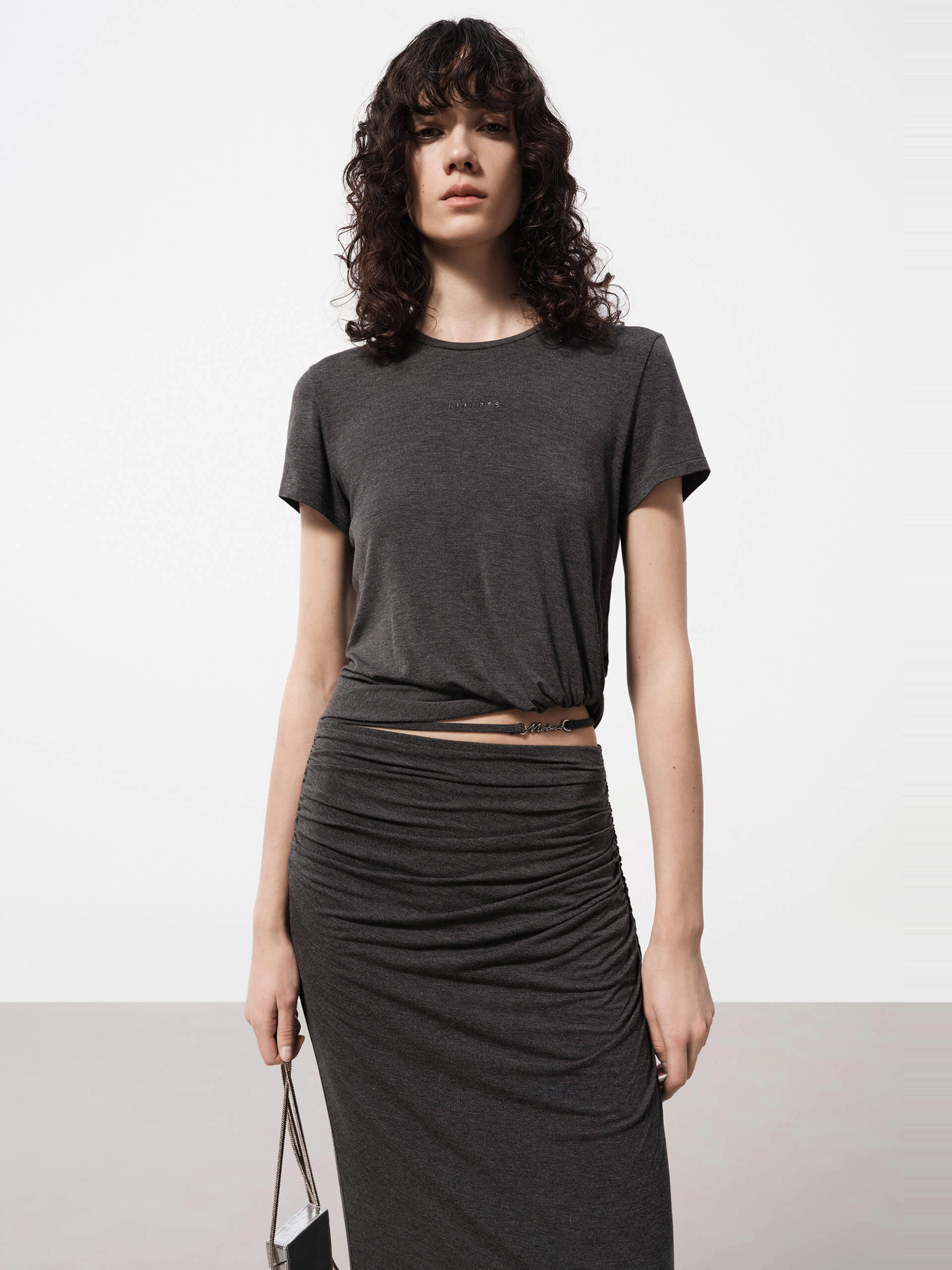 Side Pleated Twist T-shirt Casual Choice Wear Breathable Essentials