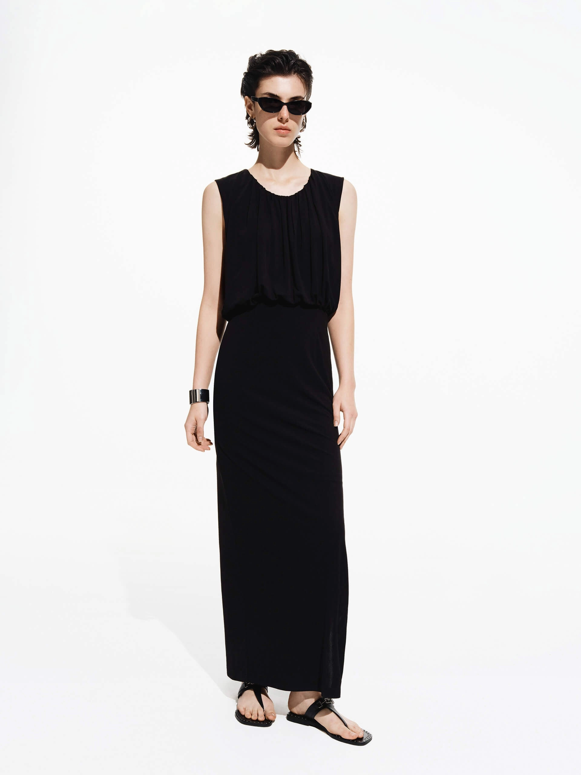 Side Slit Sleeveless Dress Sunset Look