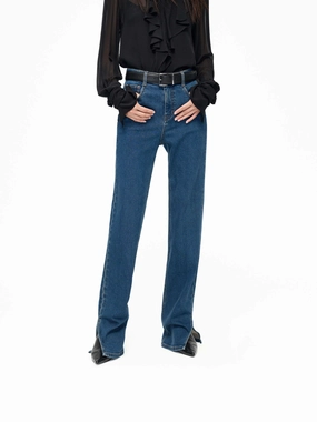 Side Slit Straight Jeans Casual Musthave Universal Style