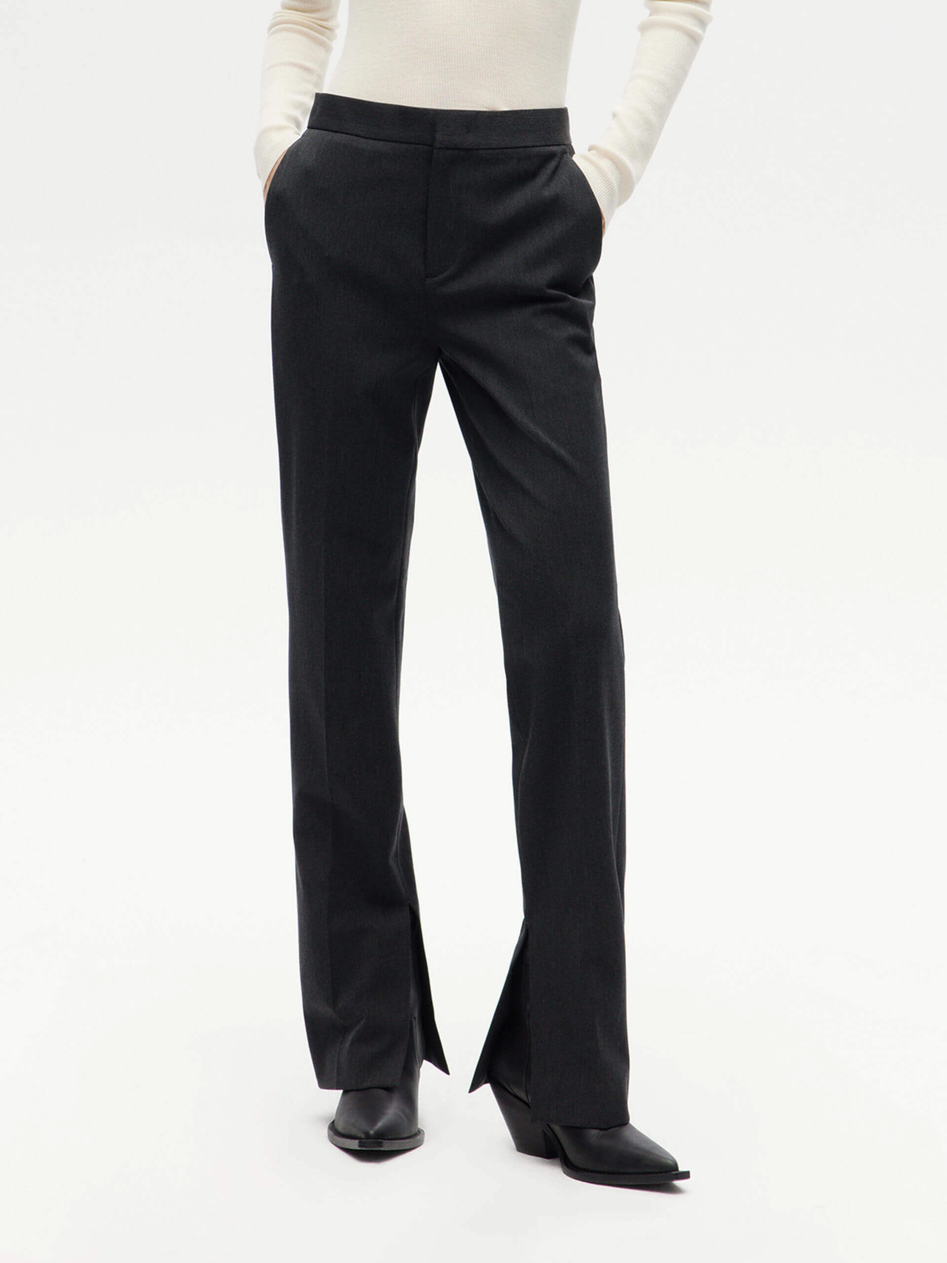 Comfy Movement Side Slit Tailored Pants