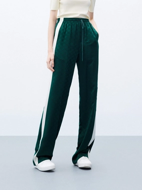 Silk Blend Contrast Pants Trendy Fit Relaxed fit wear