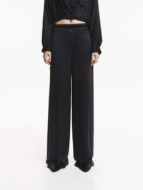 Light Waist Silk Blend Elastic Pants