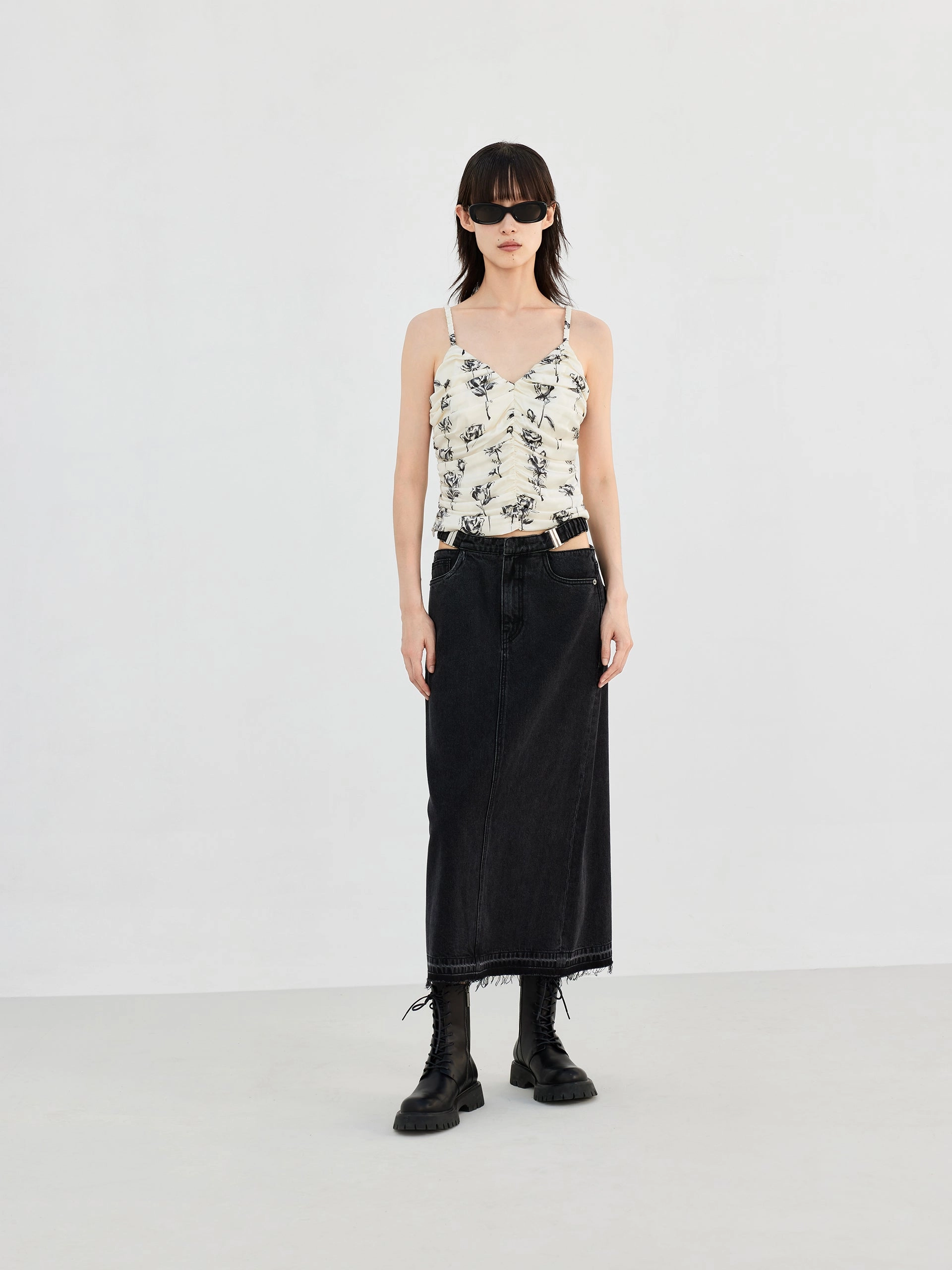 Silk Blend Floral Print Cami Top CushionedSupport