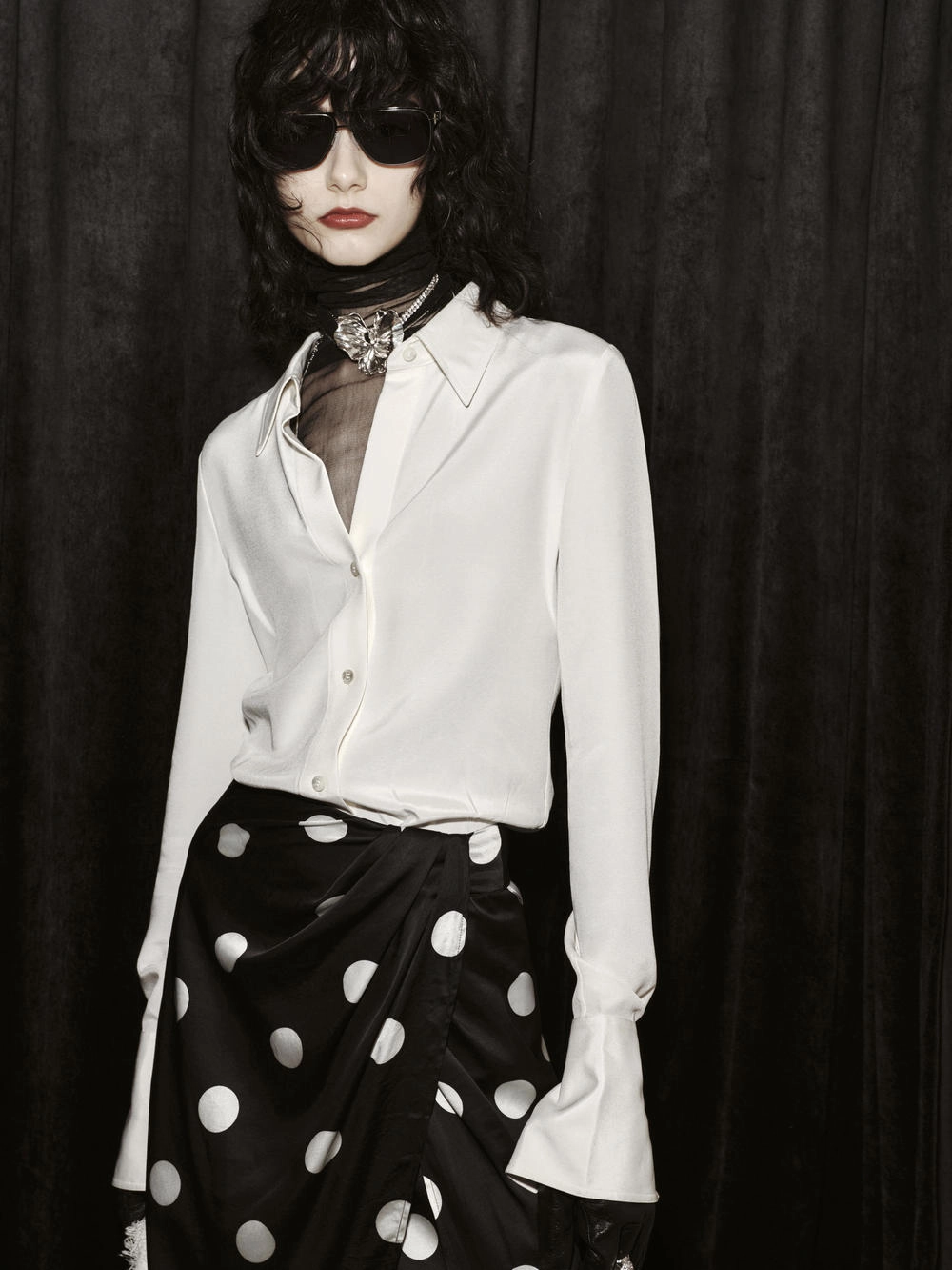 Silk Blend Slim Shirt Brushed Inner Layer