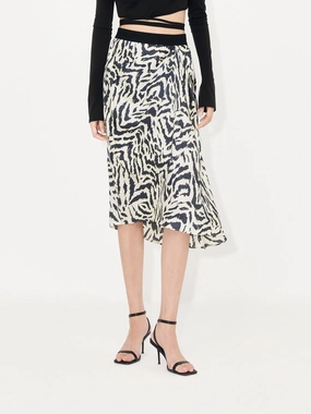 Silk Tiger Print Skirt ReinforcedStitching
