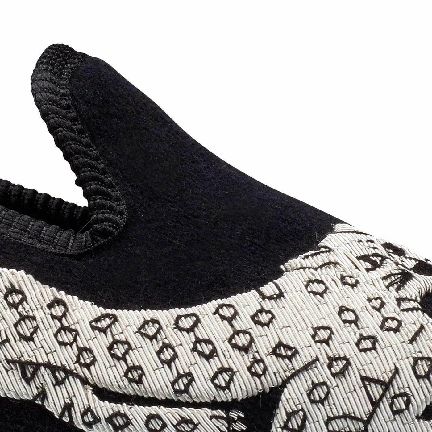Cushioned Insole Strap Silver Leopard Black Velvet