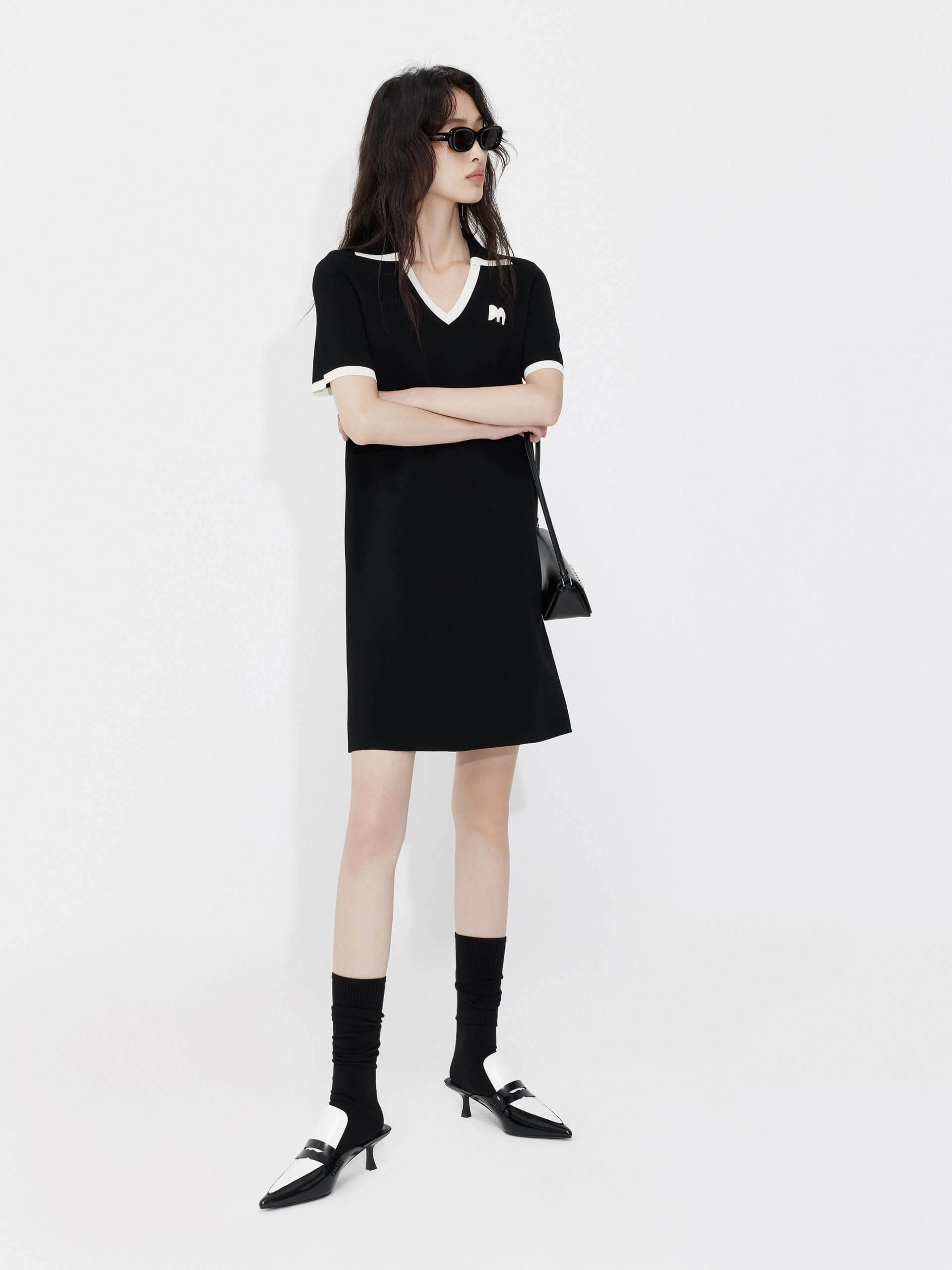 Lightweight Fit Polo Collar Contrast Dress