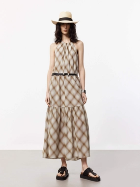 Movement Feel Long Line Plaid Dress