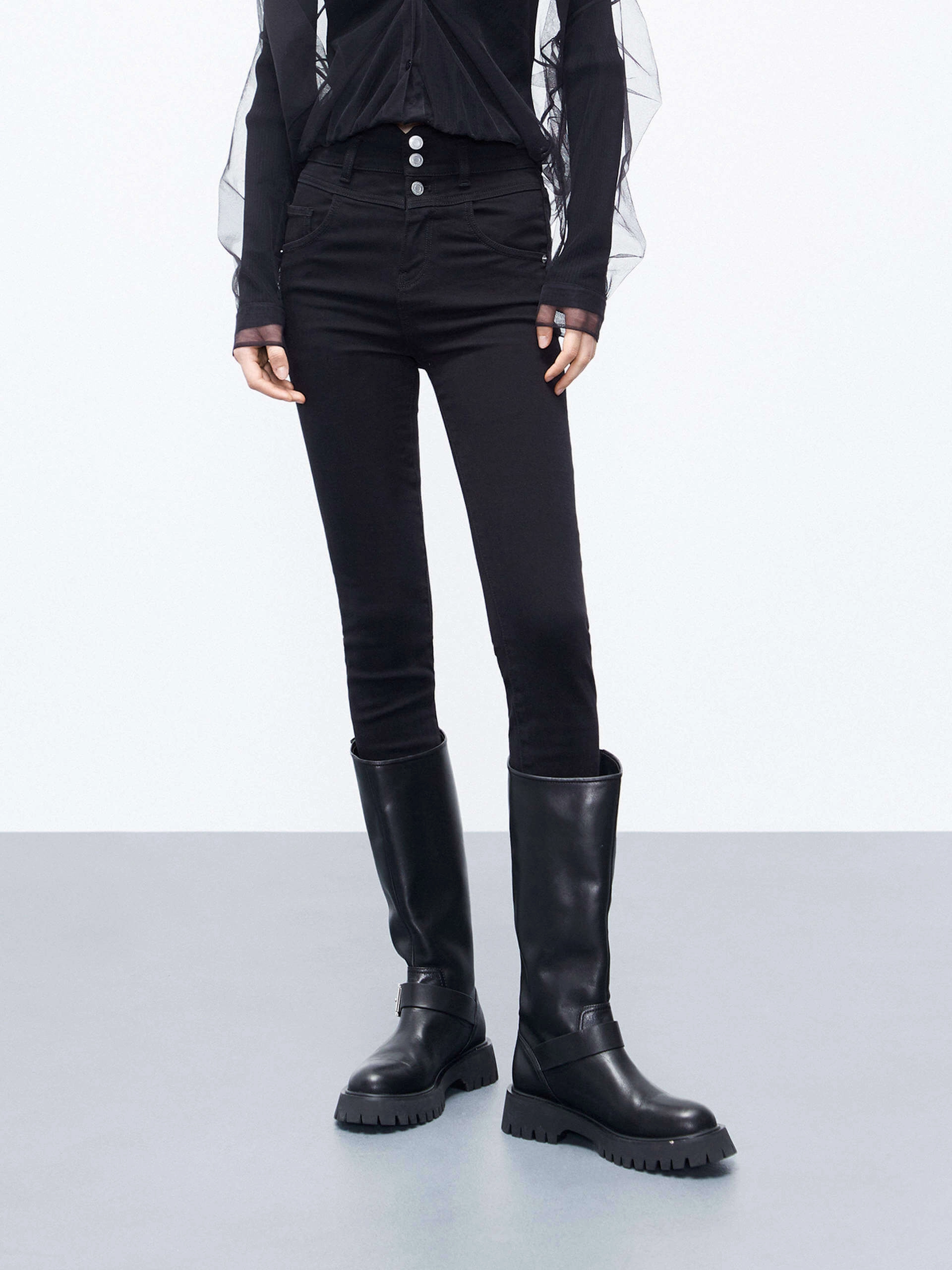 Skinny High Waist Stretch Jeans Light Touch