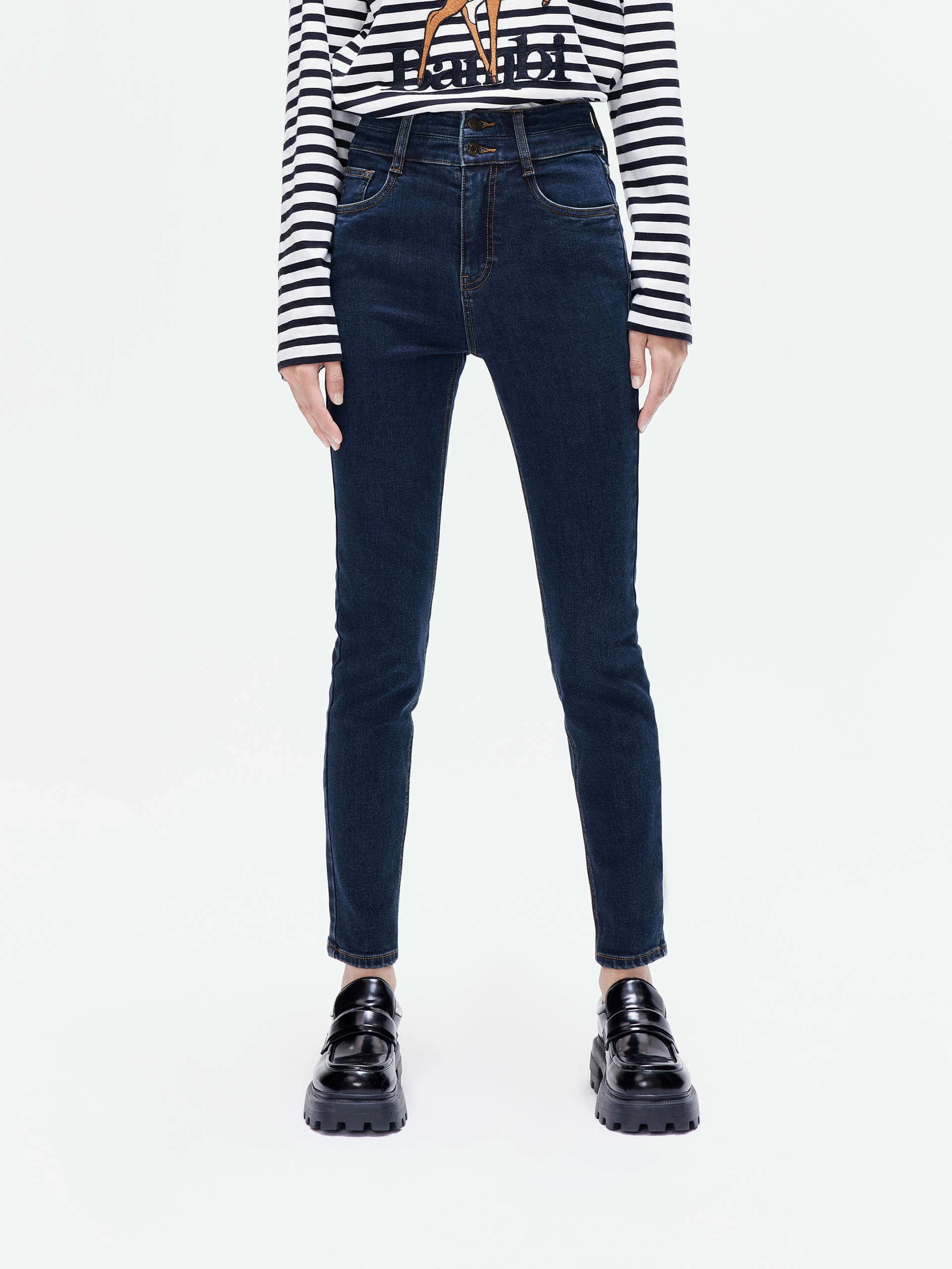Skinny High Waisted Jeans Quick Drying Fabric Casual Morning Stroll