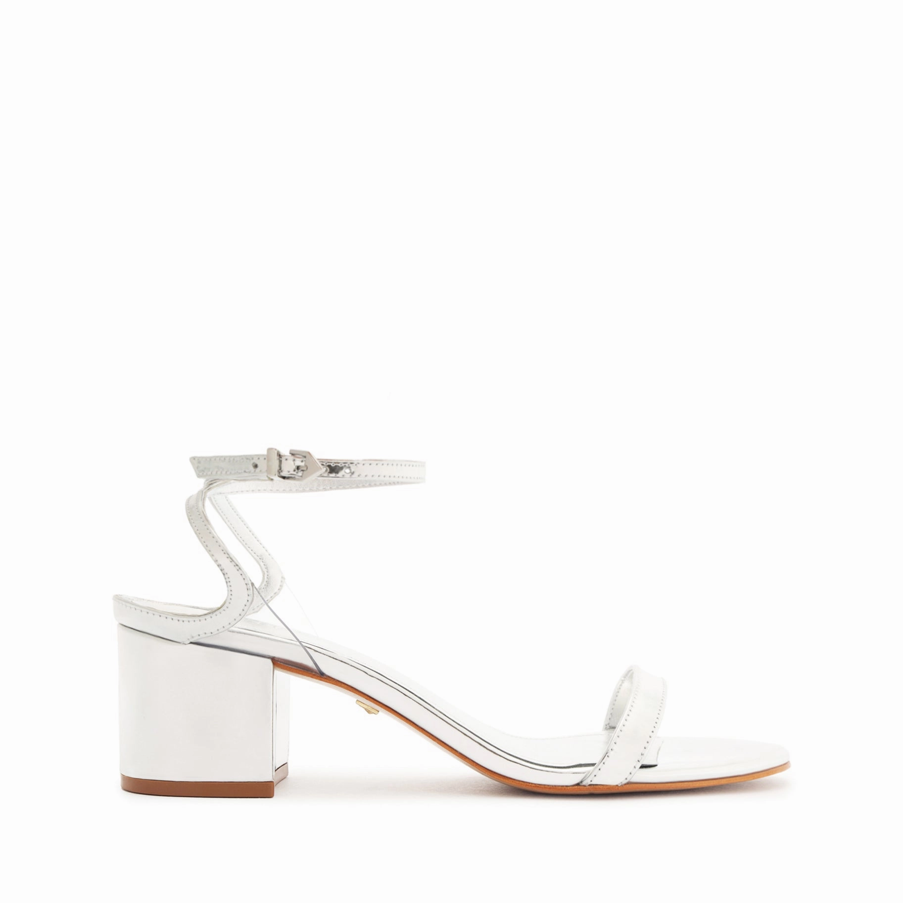 Skye Mid Block Specchio Leather Sandal Pet Walk
