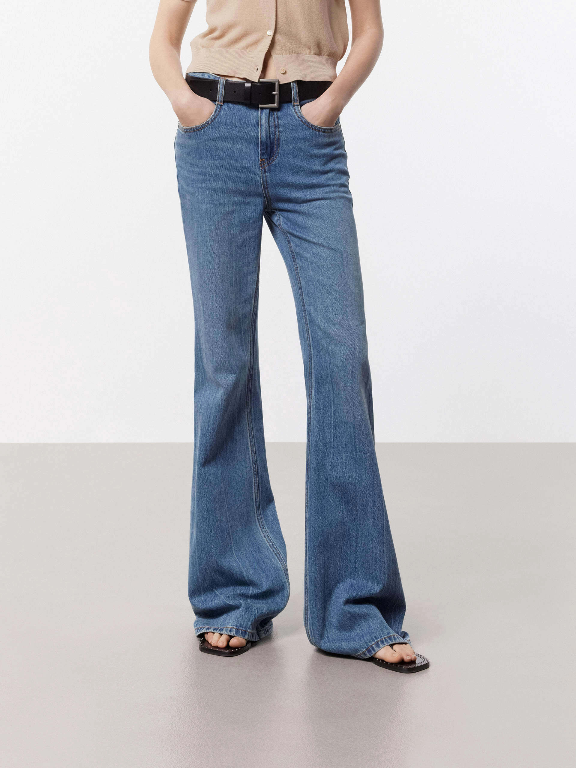 Daily Wear Nature Lover All Fit Use Cotton Flared Leg Jeans