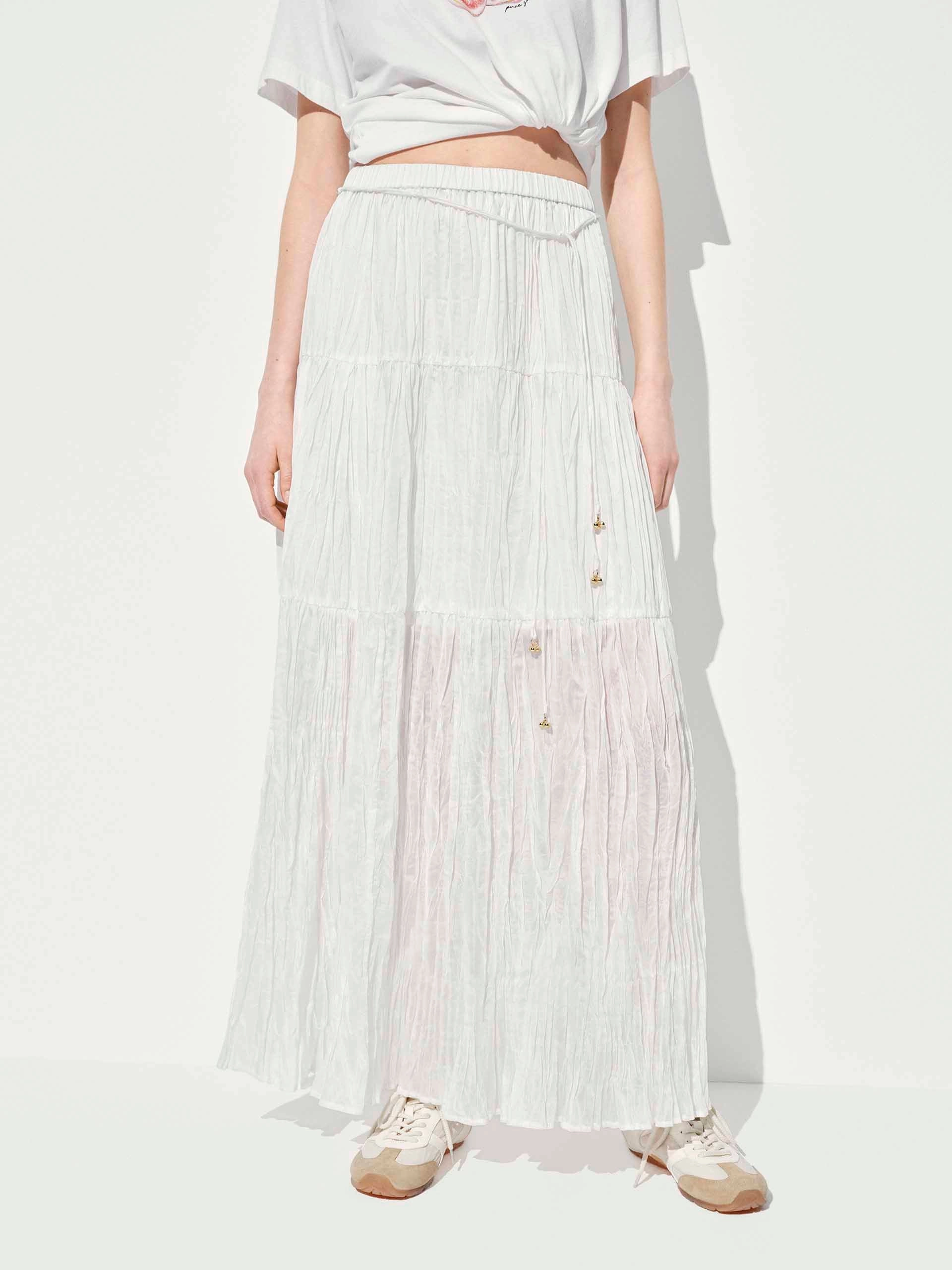 Elastic Waistband Tulle Skirt Chic Wear Relax Fit