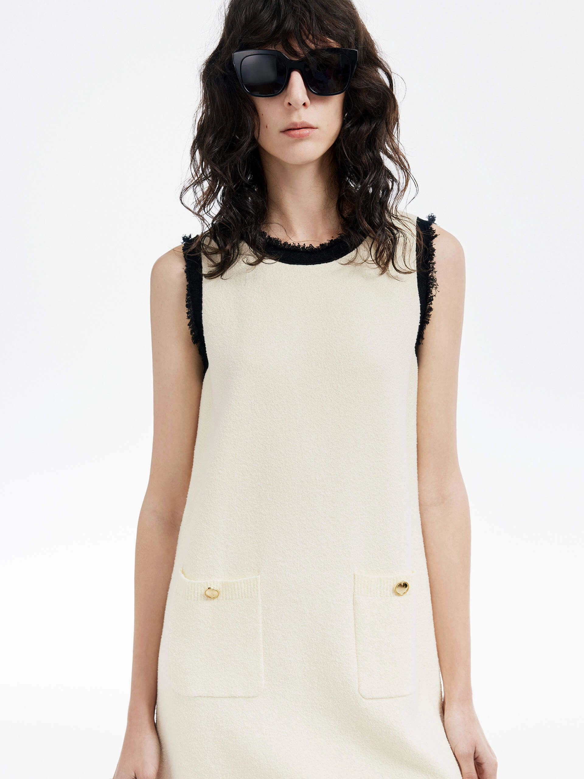 Sleeveless Contrast Mini Dress Daily Mood Style Upgrade