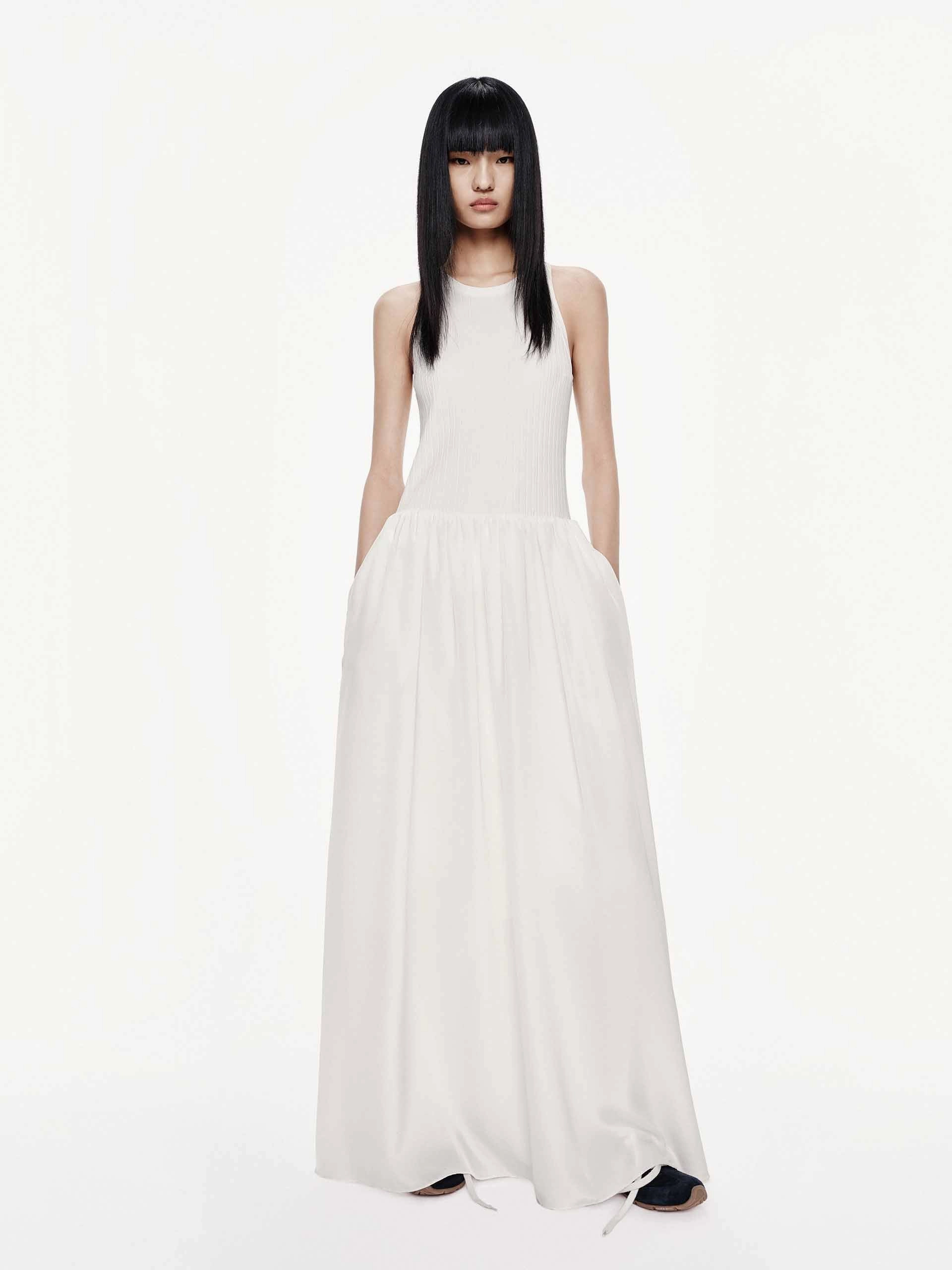 Matte Look Moment Soft Sleeveless Paneled Tank Dress