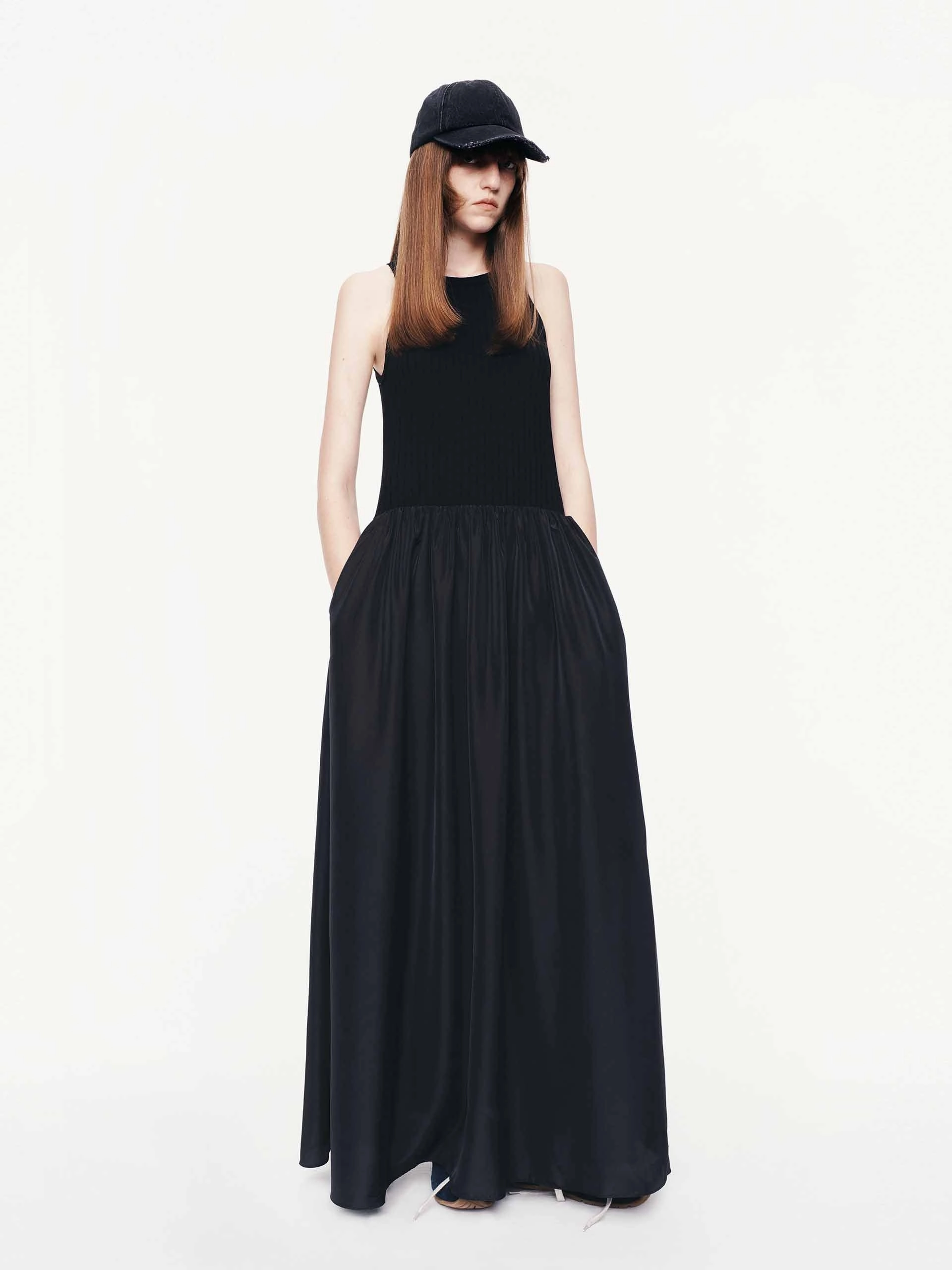 Sleeveless Paneled Tank Dress Sporty Comfort