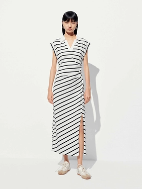 Trend Movement Sleeveless Striped Midi Dress