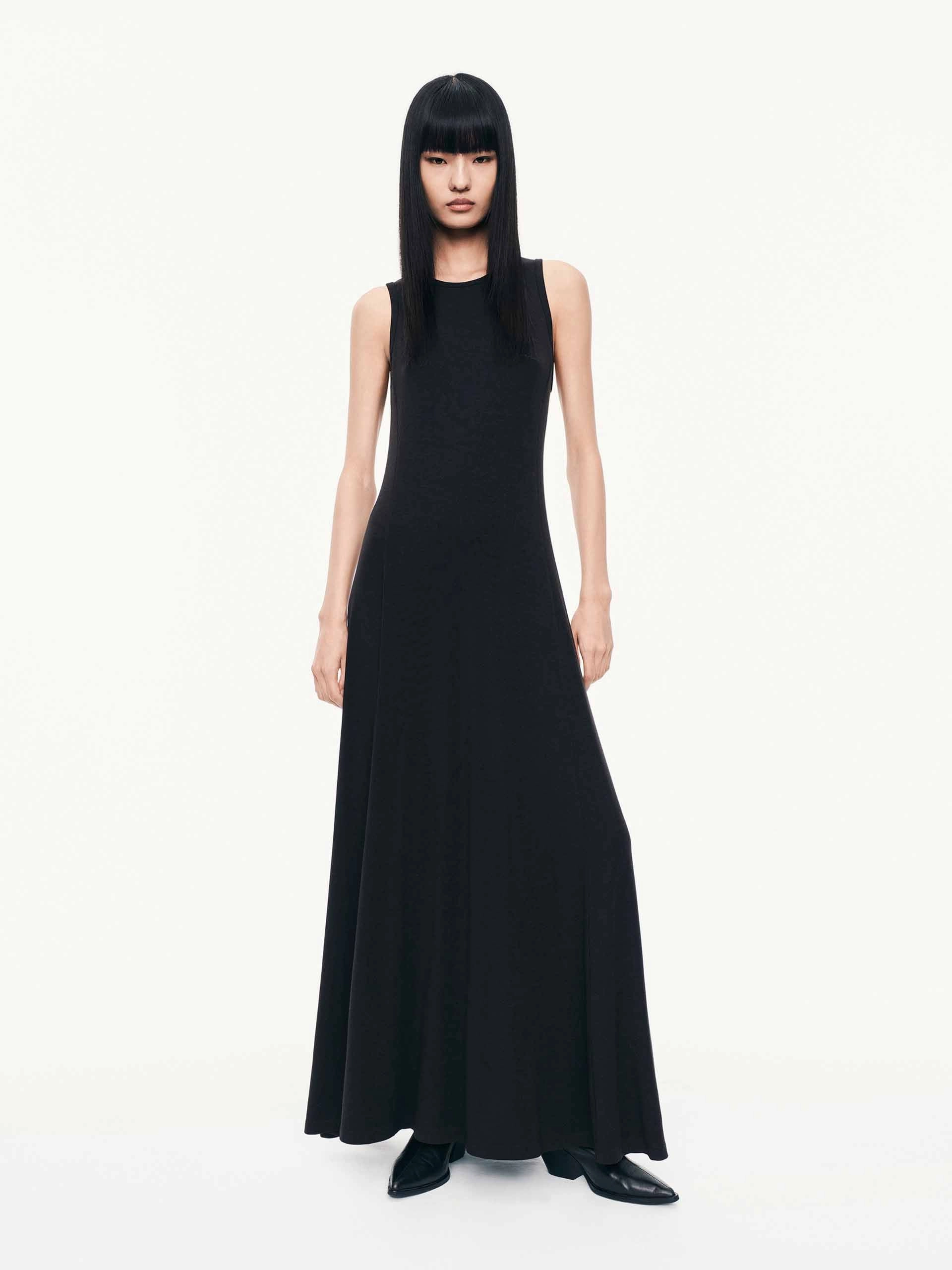 Sleeveless Waisted Dress Jewel Accent Layered Volume