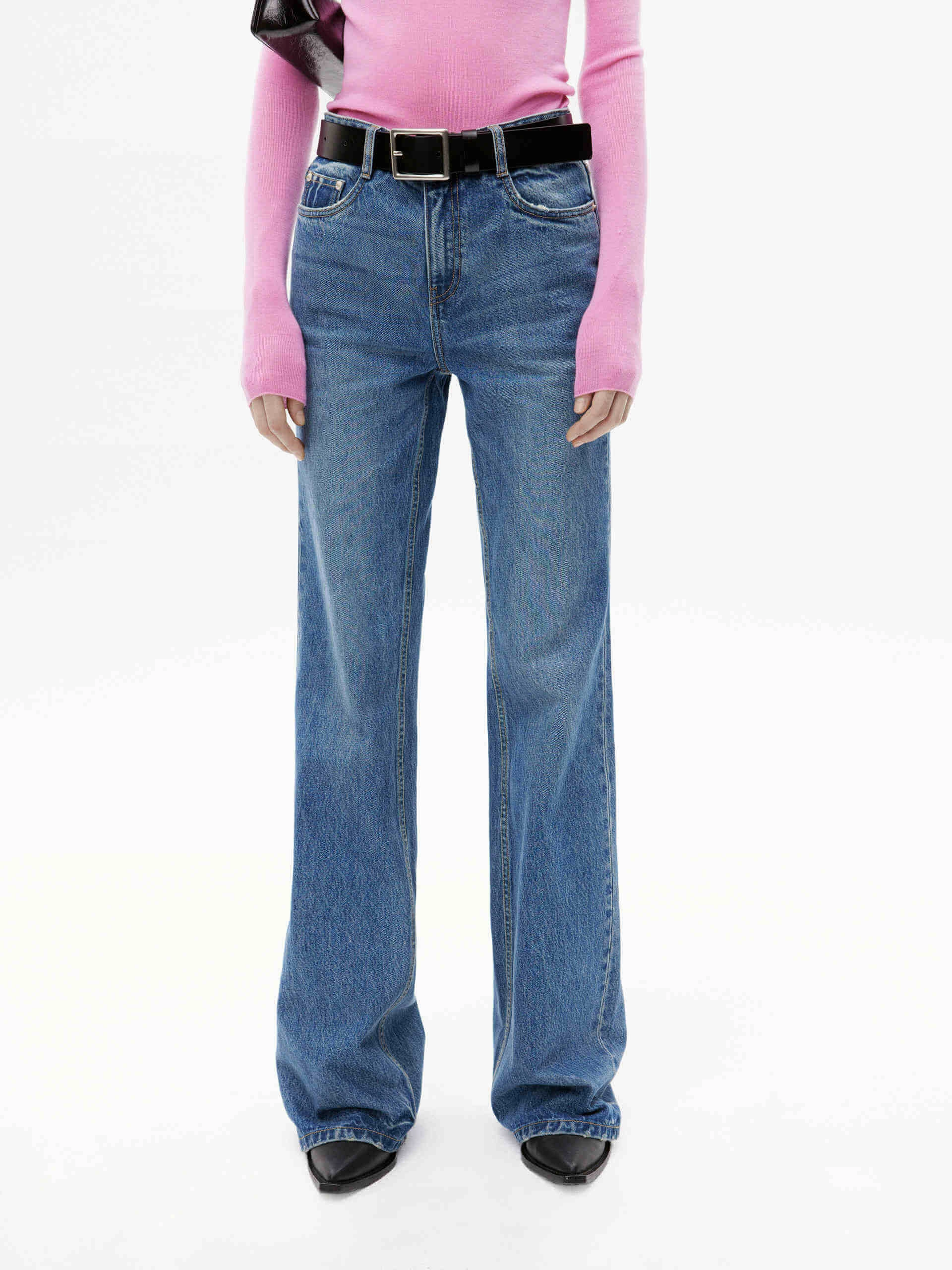 Universal Favorite Sandblasted Details Slightly Flared Cotton Jeans
