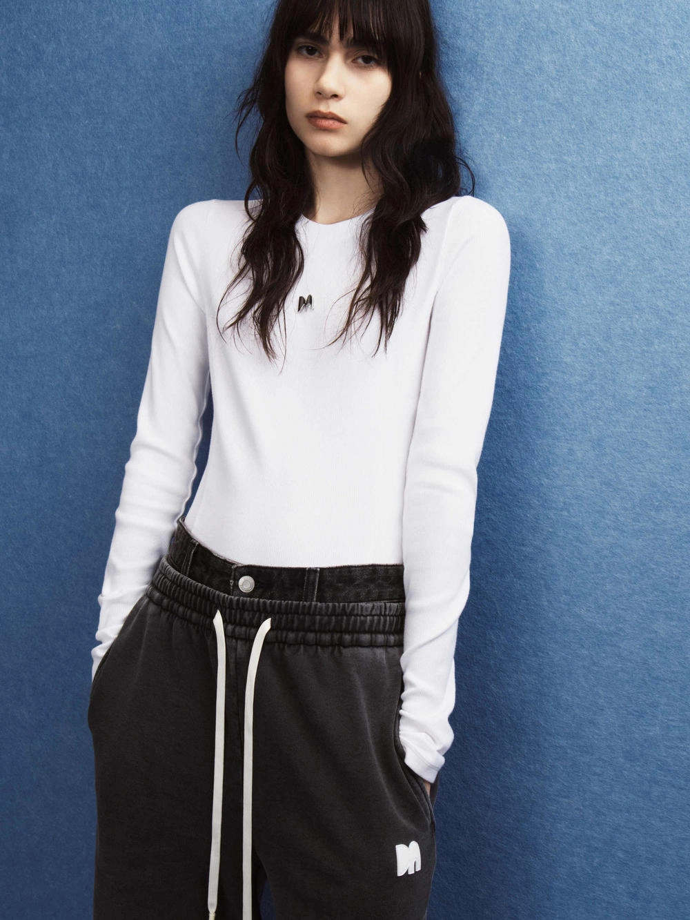 MicroPiqueKnit Slim Fit Long Sleeve Top