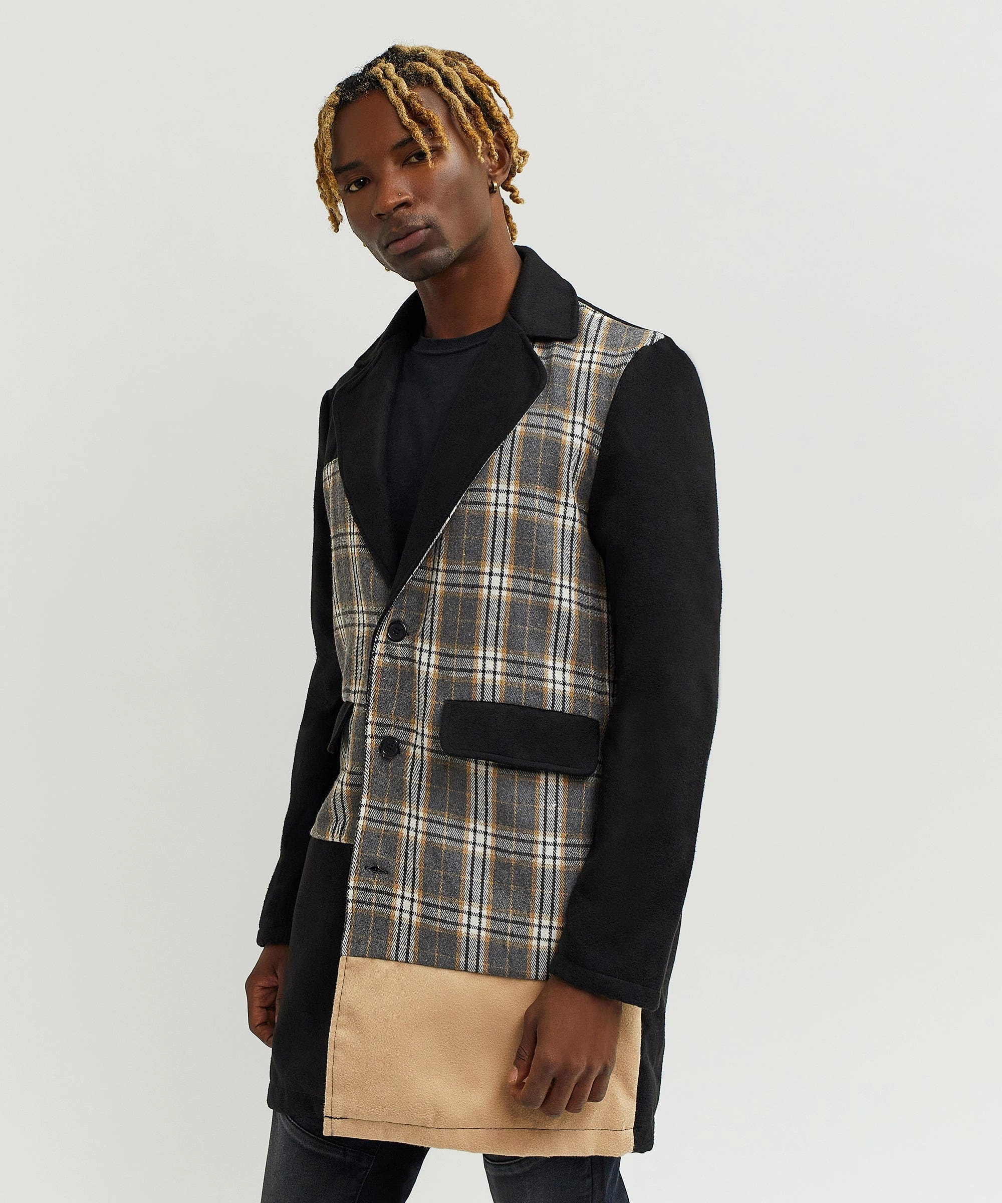 Reinforced Zippers Minimal Daily Fit Lumberjack Color Block Plaid Overcoat