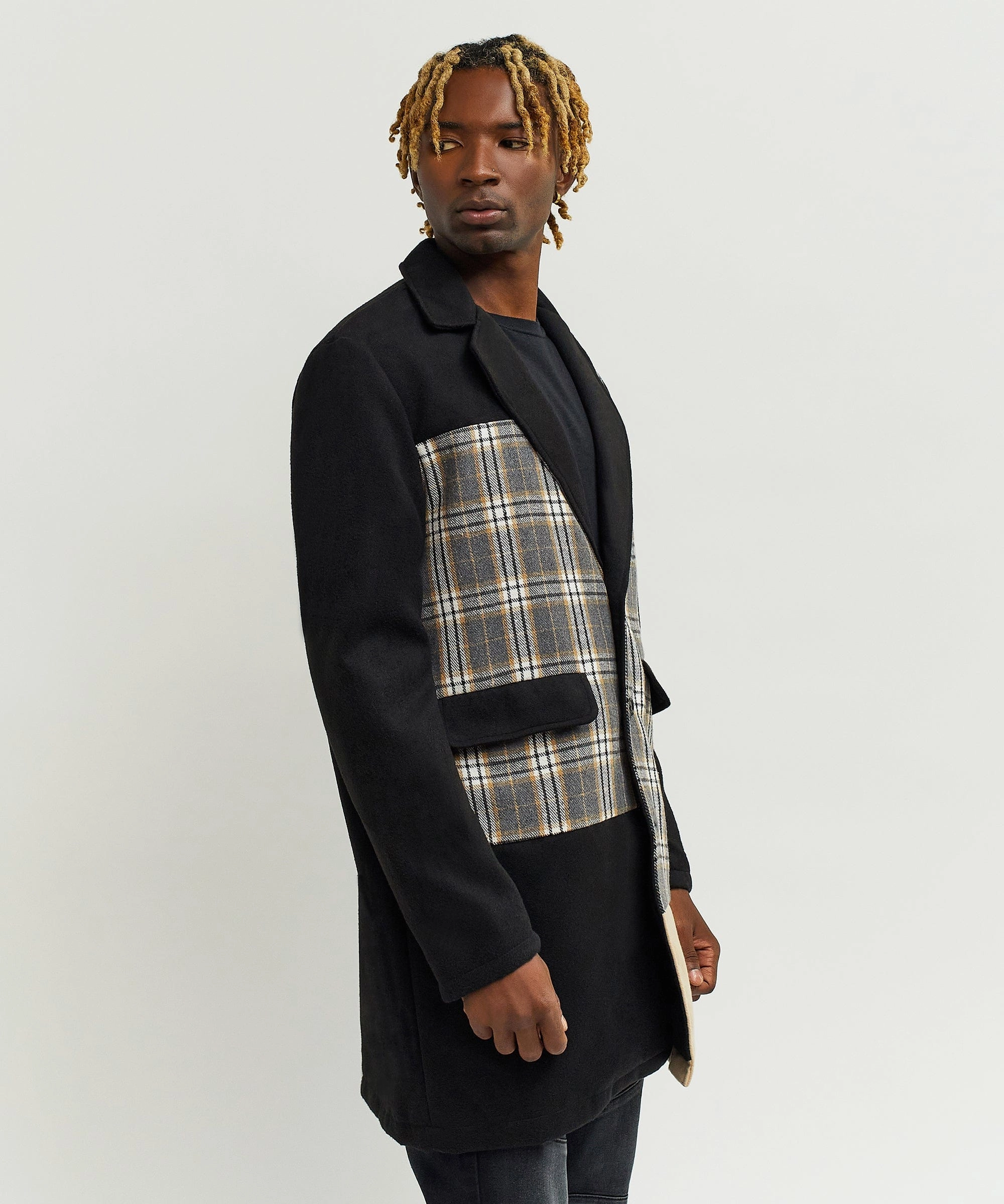 Lumberjack Color Block Plaid Overcoat Simple Modern Piece