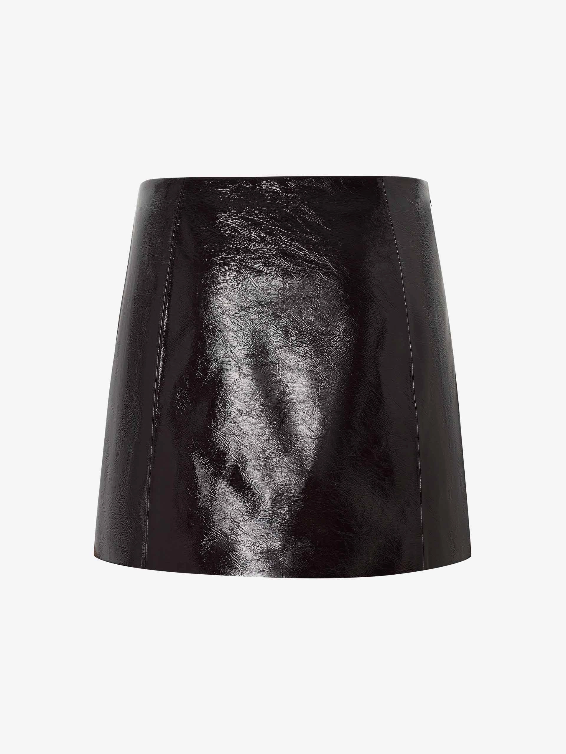Chilly Wear Tall Length Slit Detail Leather Skirt