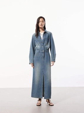 Slit Detailed Shirt Dress Modern Staple Delicate Edge