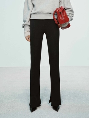 Sporty Function Slit Hem Straight Pants