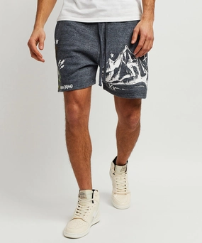 All We Trust Burnout Wash Shorts - Charcoal TearResistantWeave