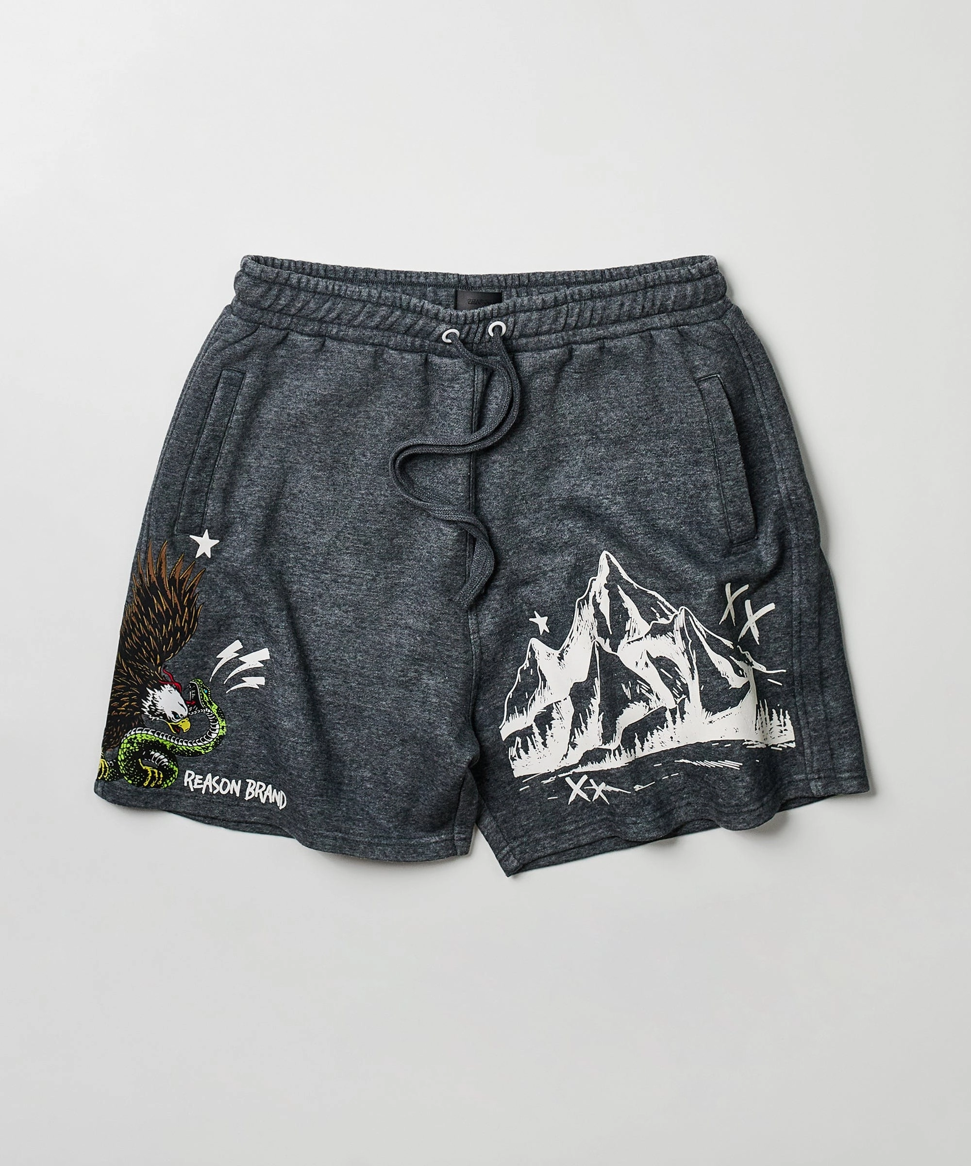 All We Trust Burnout Wash Shorts - Charcoal Durable Weave