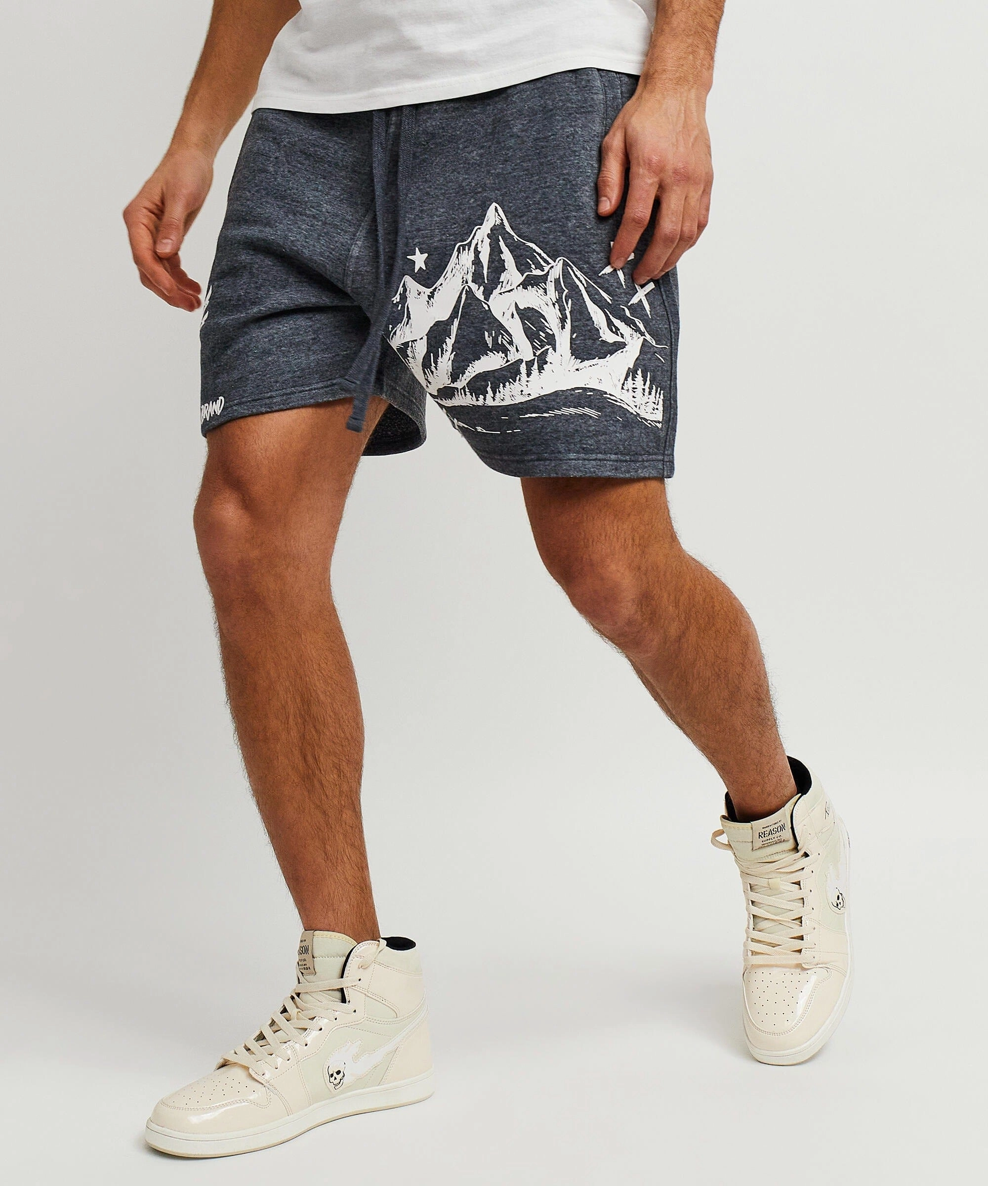 Warm Fabric All We Trust Burnout Wash Shorts - Charcoal