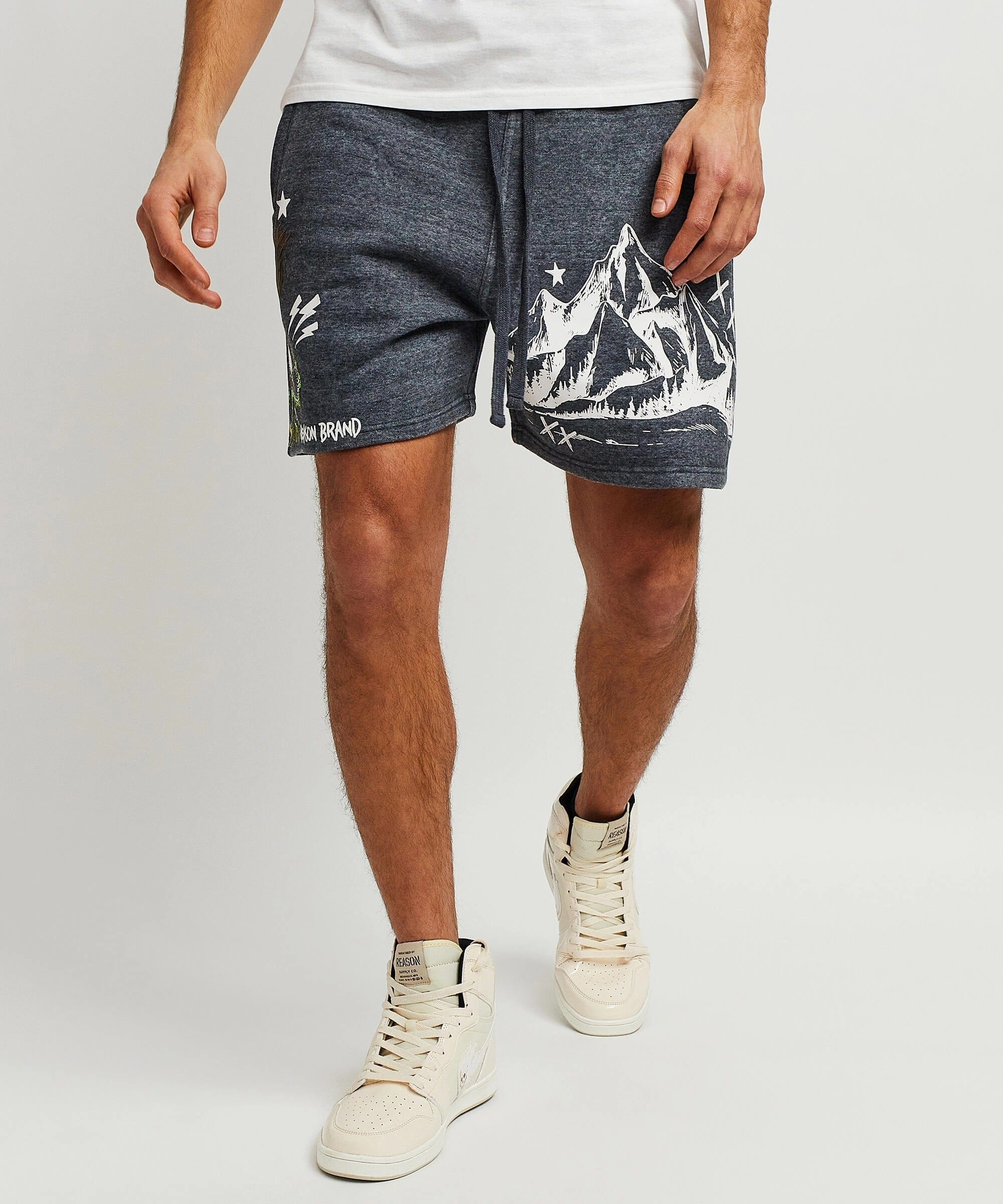 All We Trust Burnout Wash Shorts - Charcoal TearResistantWeave