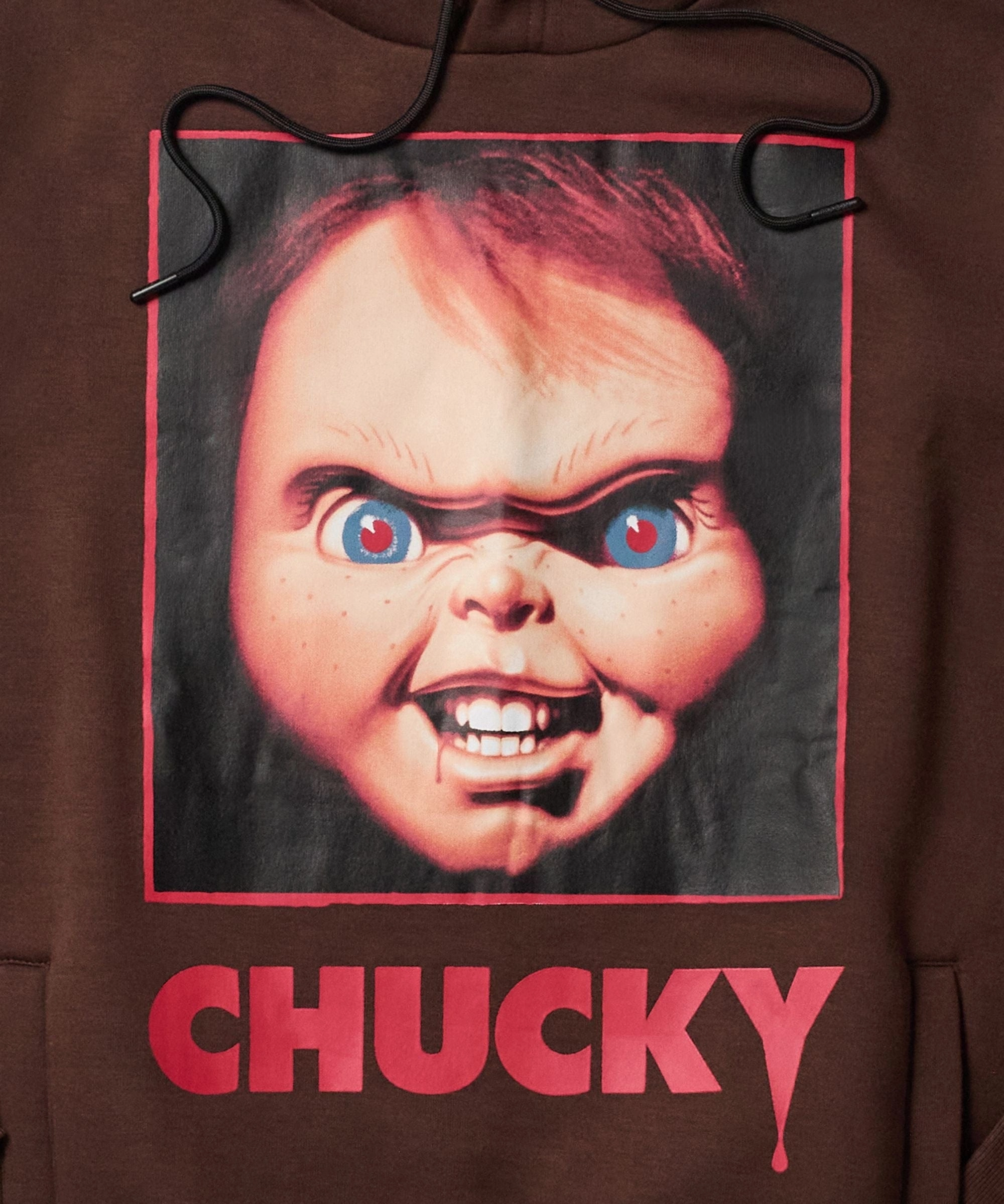 Chucky Graphic Print Hoodie - Brown MultiPanel Design