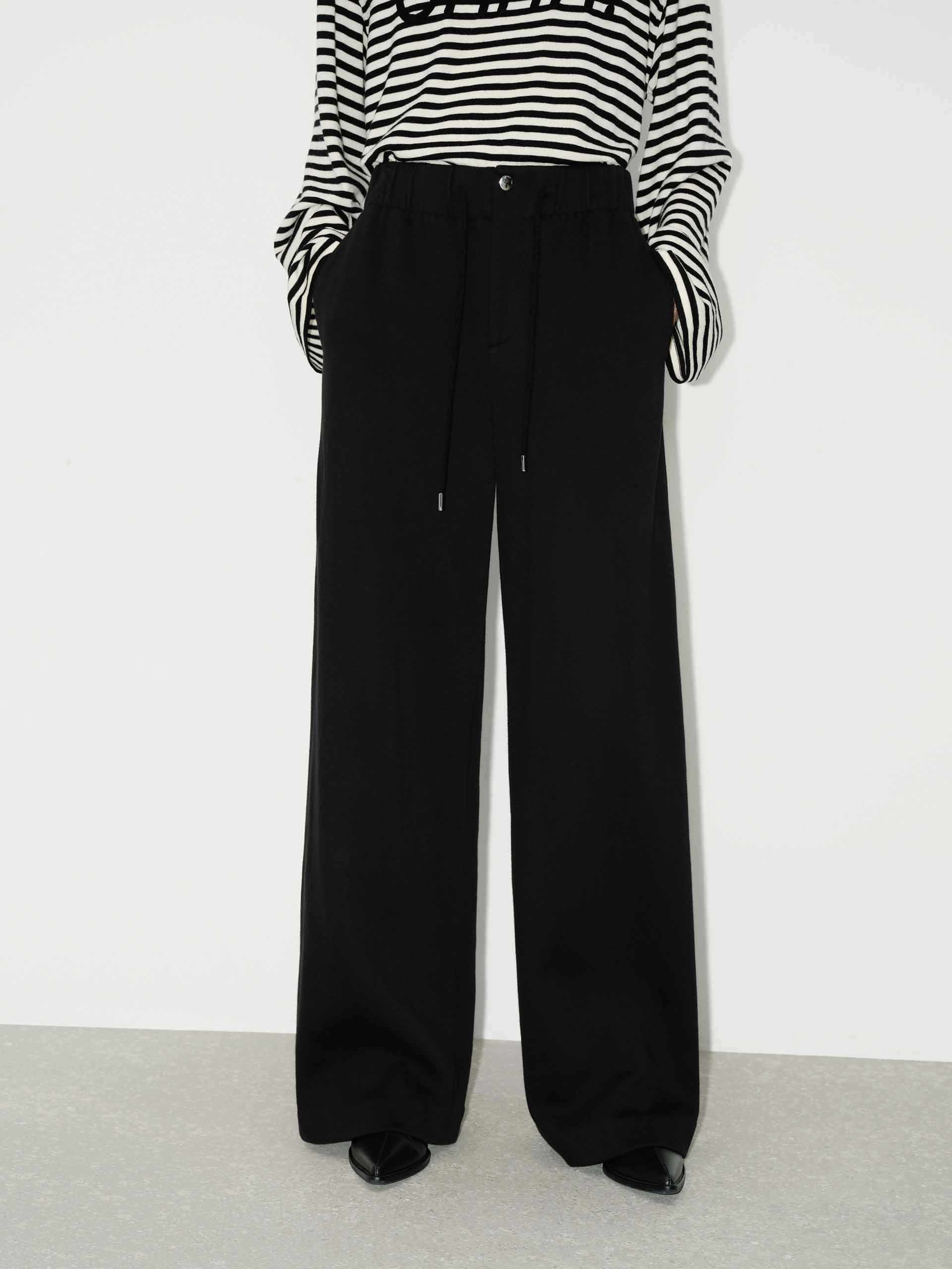HighRiseWaistband Straight Leg Cotton Pants